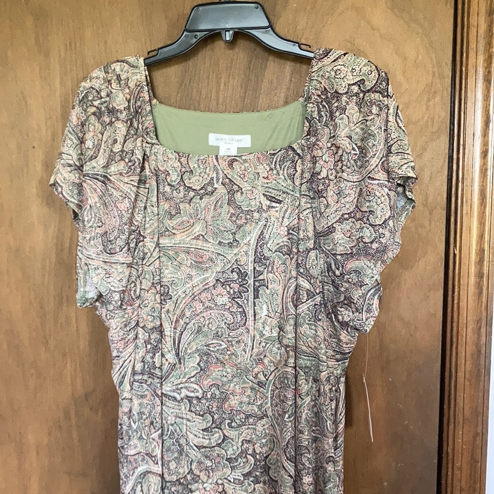 Skye’s the Limit printed dress floral paisley like print dress with stretch 3X - Picture 5 of 15
